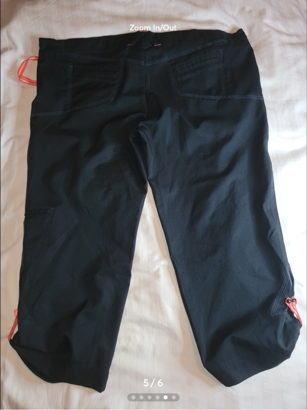 Nike Black Capri Pants with Coral Accent Drawstring - Picture 5 of 6